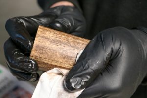 staining dowel rods for wood curtain