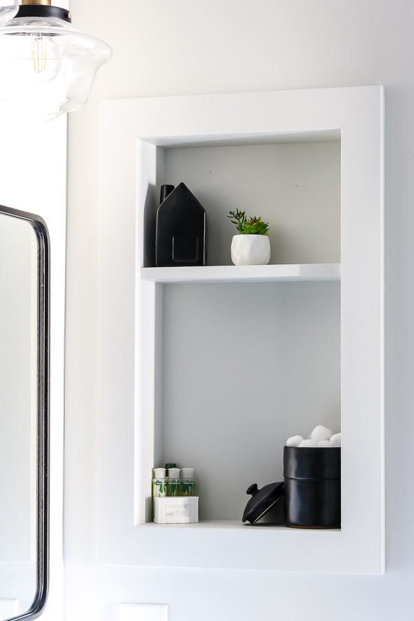 Stunning and budget friendly small guest bathroom makeover reveal | Living Letter Home #guestbathroom #beforeandafter #bathroomrenovation #budgetbathroomremodel #smallbathroom