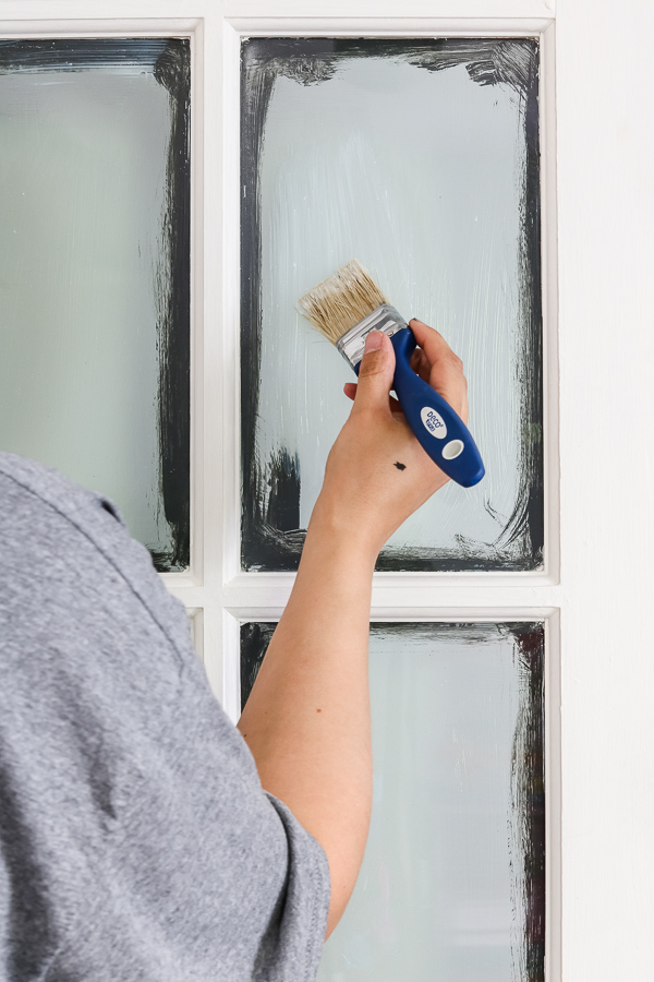 painting interior french doors with masking liquid H20