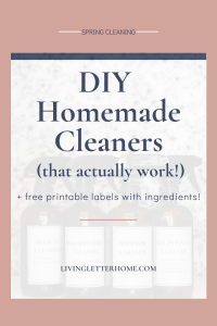 Free printable labels for DIY homemade cleaners! Including 2 different disinfectant spray cleaners!