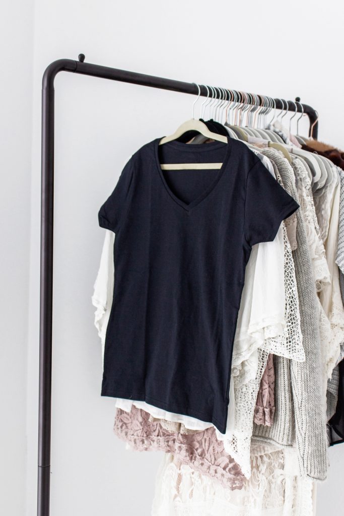 shirts hanging up