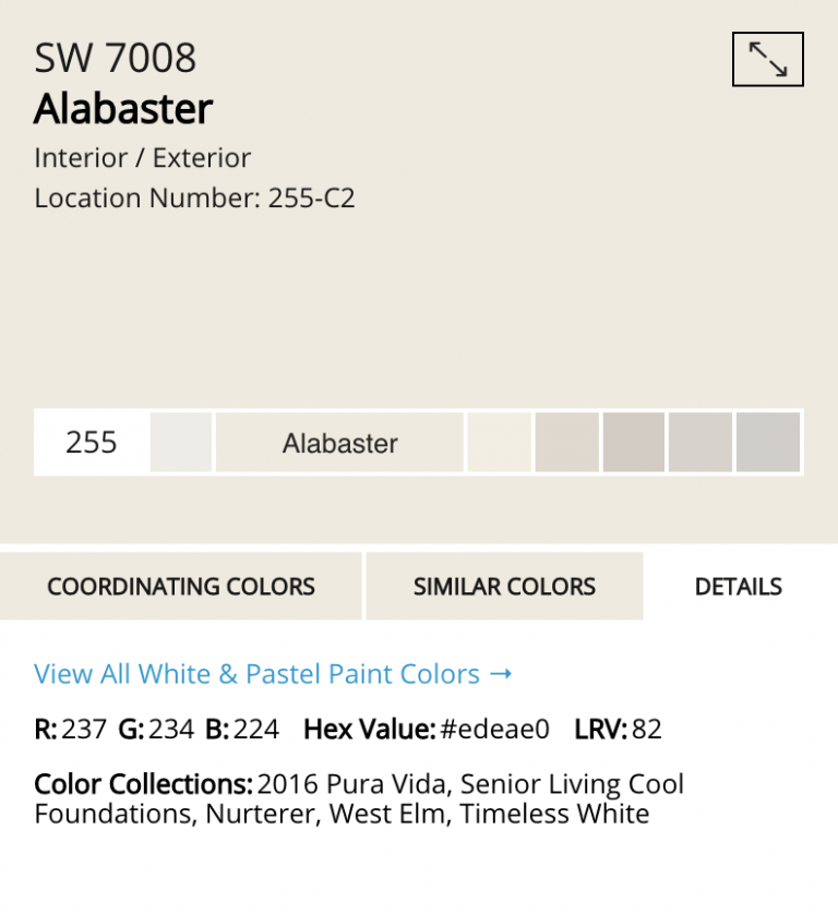 Neutral Paint Colors Sherwin Williams Alabaster Living Letter Home