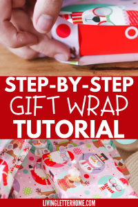 Follow this EASY step by step tutorial on how to wrap a gift the easy way! | LivingLetterHome.com