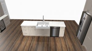 rendering of kitchen island design