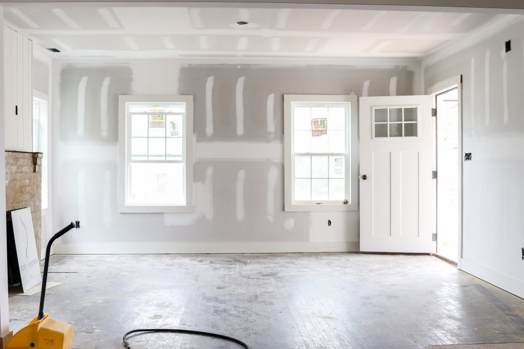 drywall in flip house investment property