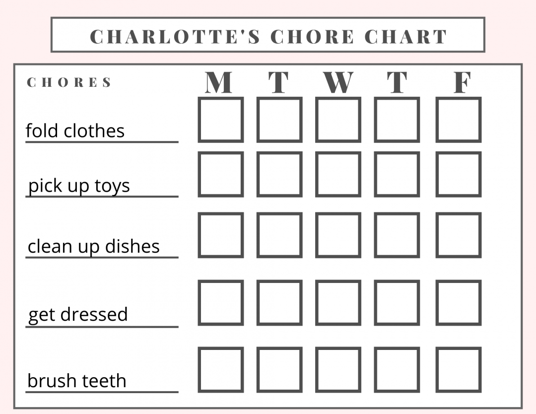 *FREE* Printable Summer Chore Charts for 5 Year Olds LLH