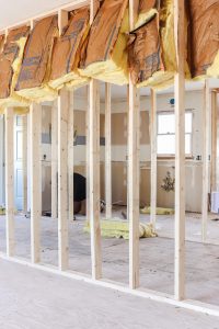 temporary wall for steel beam in kitchen renovation