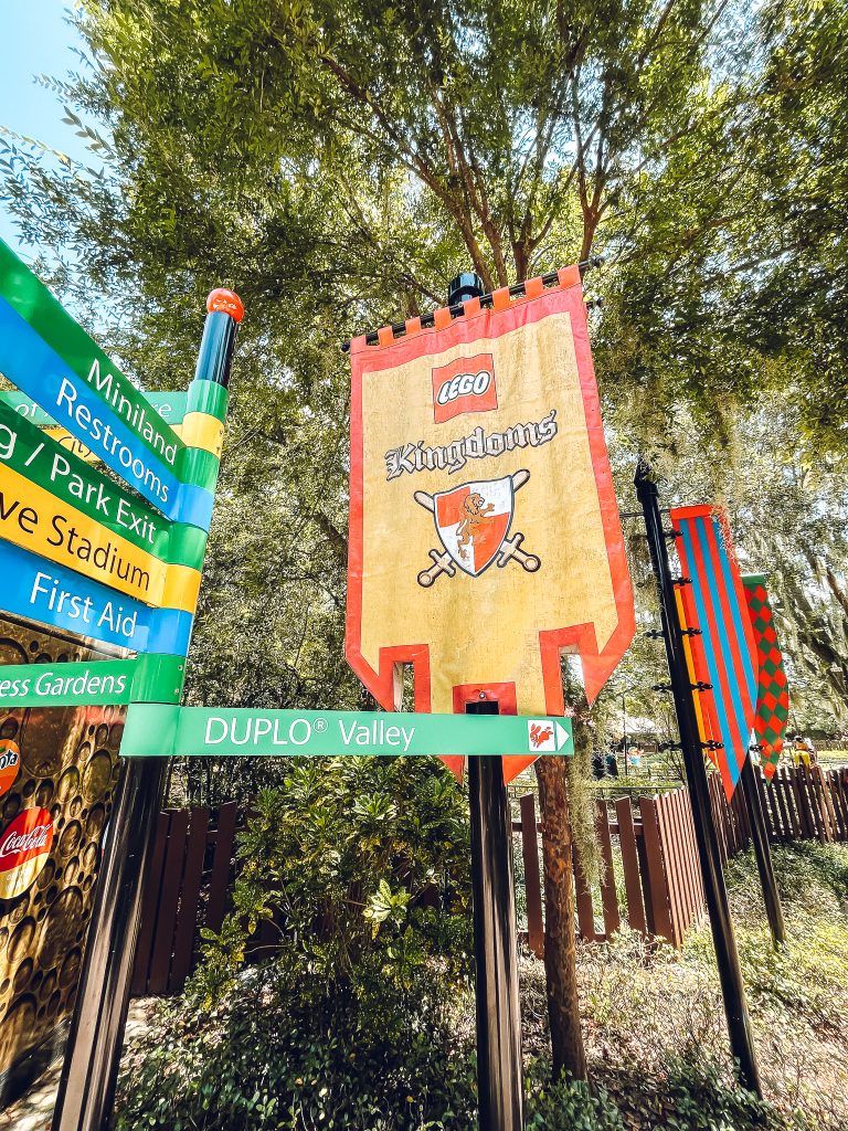 image of Lego kingdoms in Legoland Florida with road signs