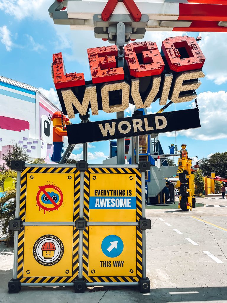lego movie world sign and sight of legoland rides florida