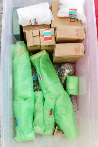 christmas decor in tupperware
