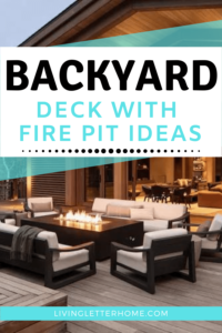 backyard deck with fire pit ideas graphic