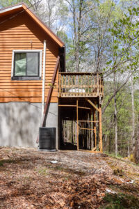 exterior of mountain cabin airbnb