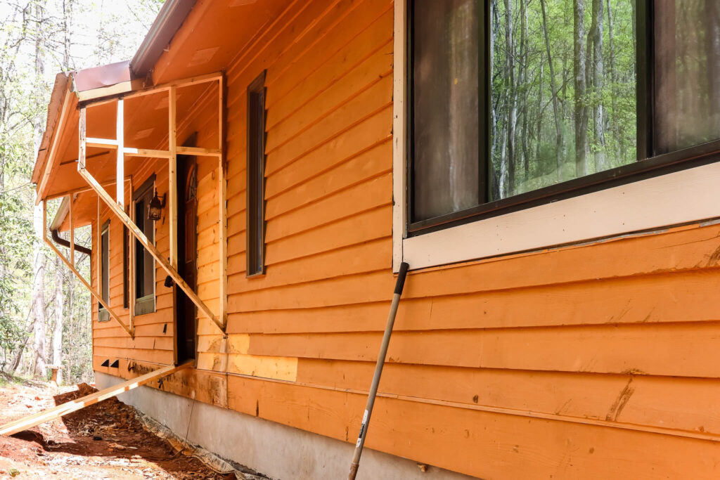 exterior of mountain cabin airbnb