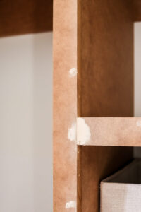 wood putty vs wood filler on MDF shelves in closet