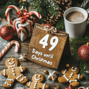 christmas countdown sign that says 49 days until Christmas